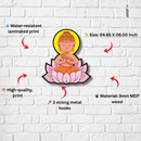 Cute Buddha on Lotus Wooden Wall Key Holder - ICraft asia