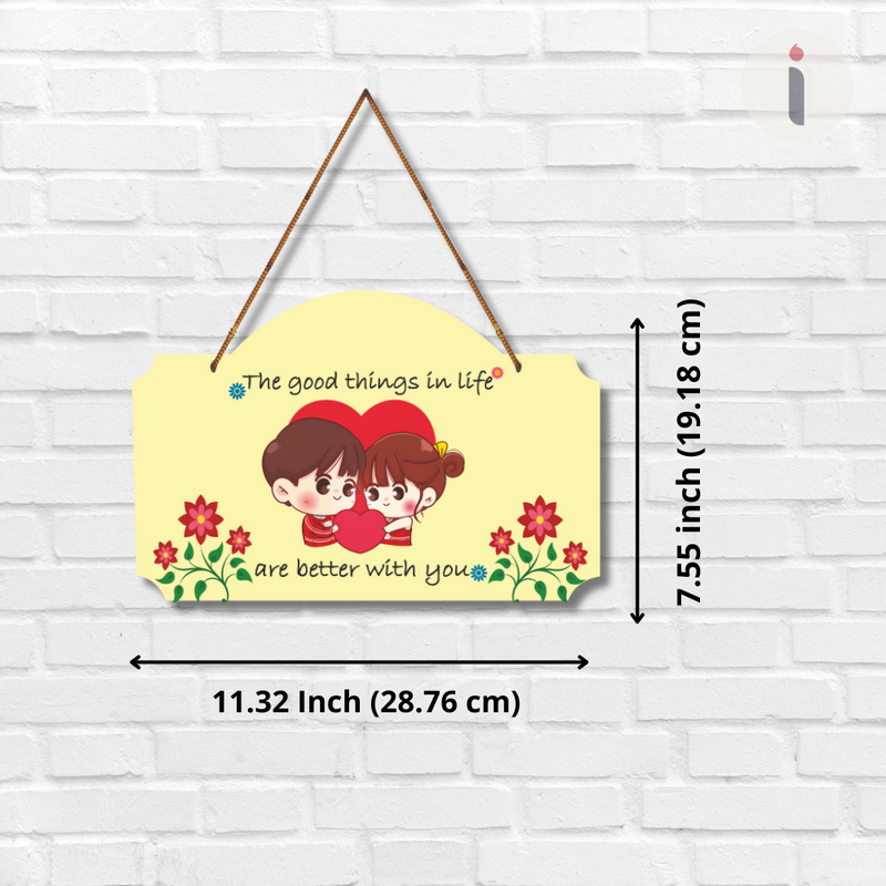 Love Couple Wooden Wall Hanging