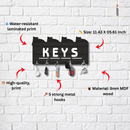 Black Cat Design Wooden Wall Key Holder - ICraft asia