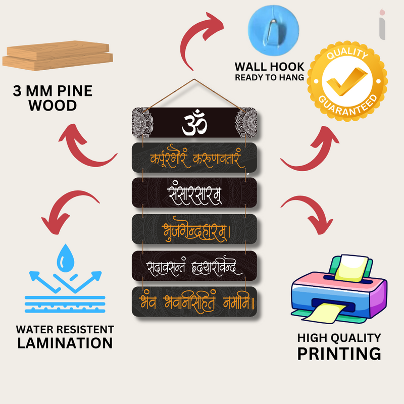 "Om Karpur Gauram Karunavtaram" wall hanging