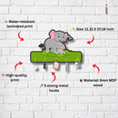 Elephant Family Wooden Wall Key Holder - ICraft asia