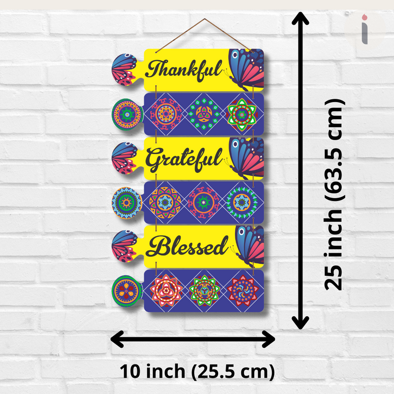 "Thankful" wooden designer wall hanging
