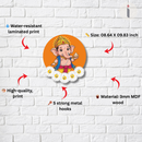 Cute Bal Ganesha Wooden Wall Key Holder - ICraft asia