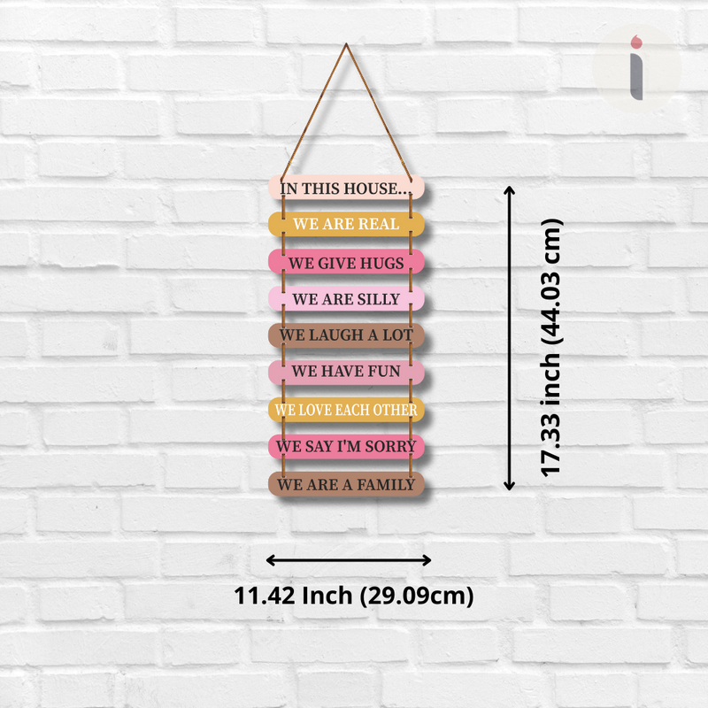 Family Rules – Love & Laughter Wall Hanging