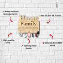Home Family Wooden Wall Key Holder - ICraft asia