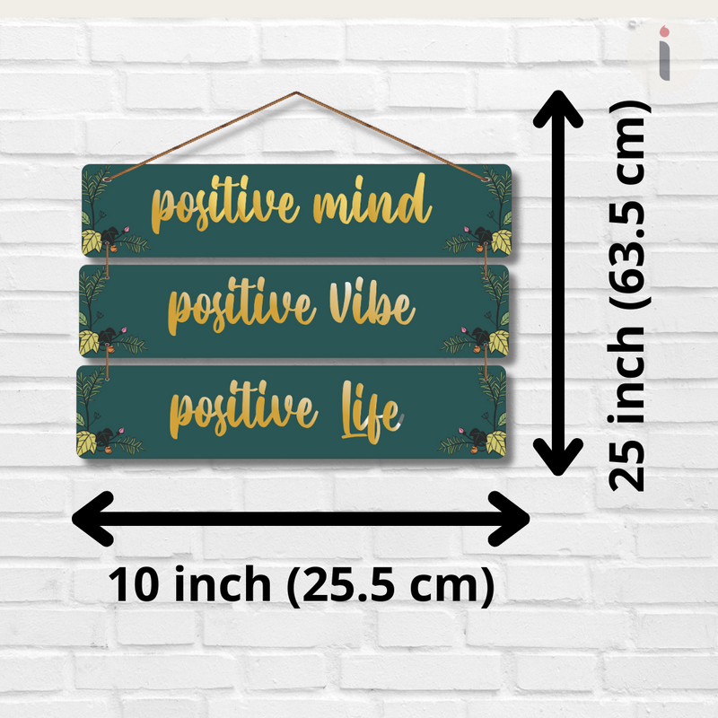 "Positive Mind, Vibe, Life" wall hanging