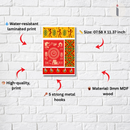 Wooden Key Holder with Traditional Warli Art - ICraft asia