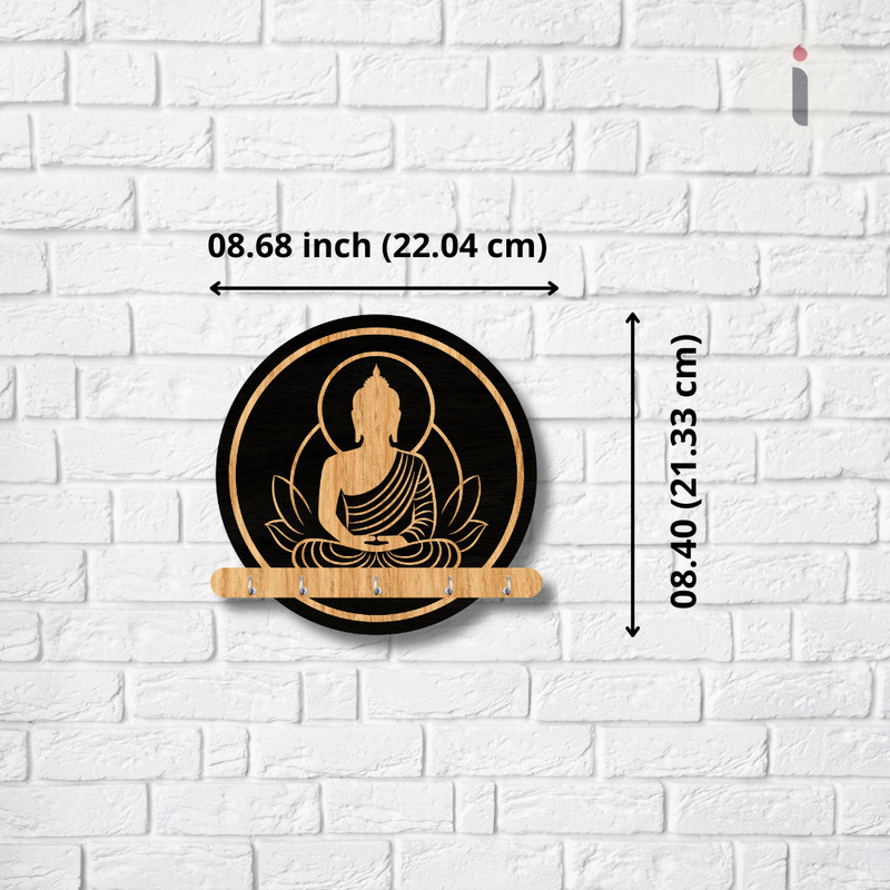 Buddha Design Wooden Wall Key Holder - ICraft asia