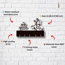 Lord Krishna Flute Wooden Wall Key Holder - ICraft asia