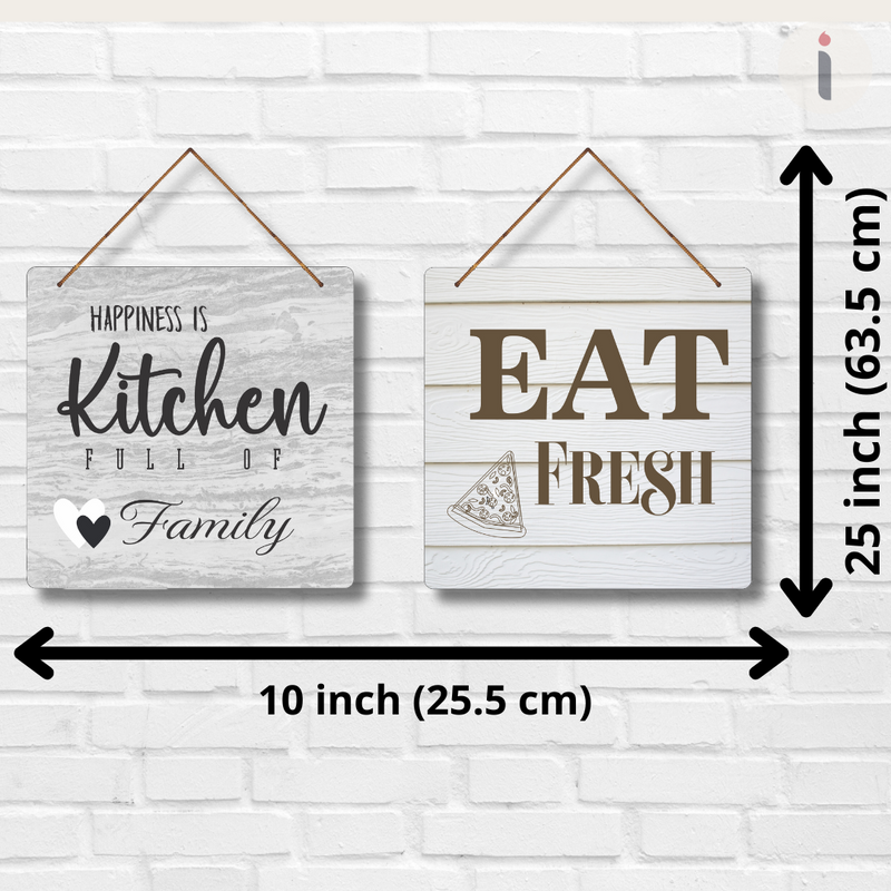 "Happiness is a Kitchen Full of Family, Eat Fresh" Wall Hanging