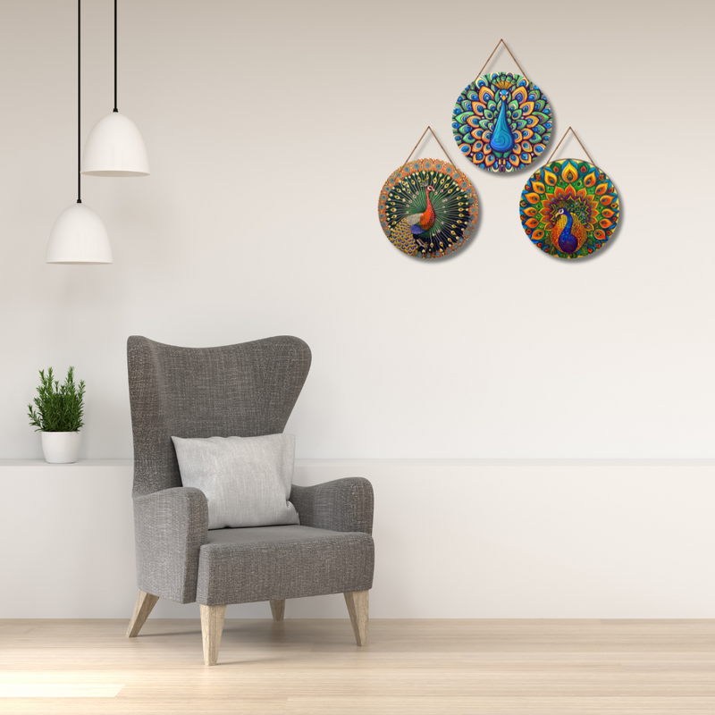 Vibrant Peacock Art Wall Hanging