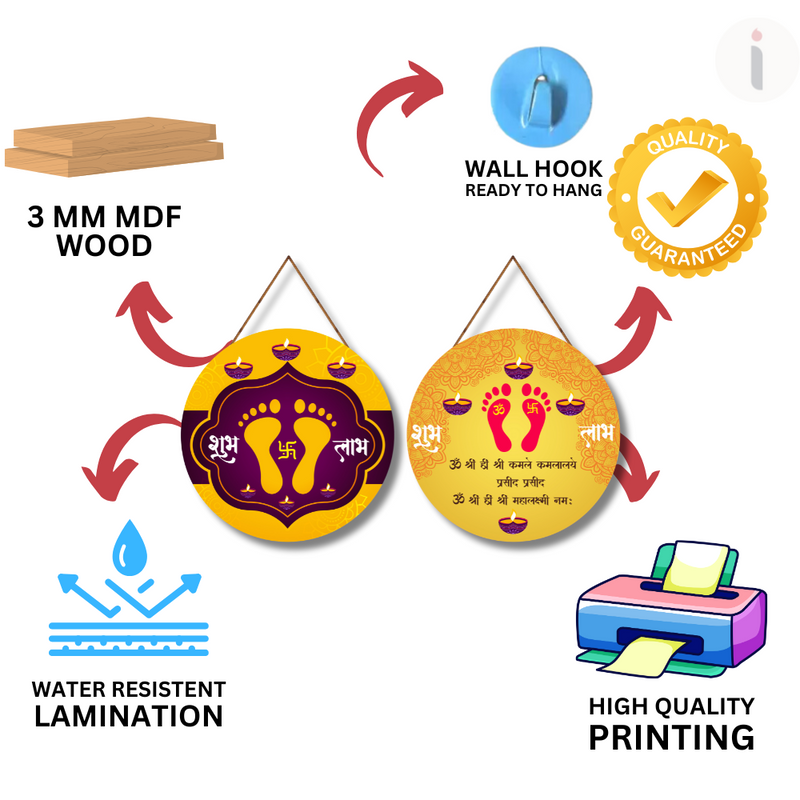 Shubh Labh Lakshmi Paduka Wall Hanging