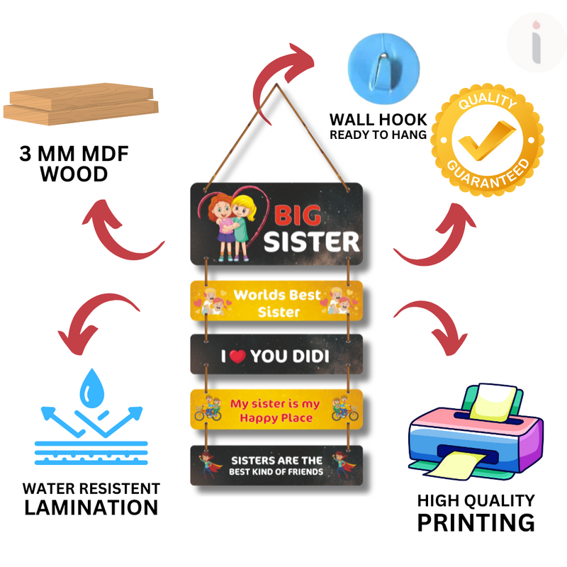 Big Sister Love Wooden Wall Hanging