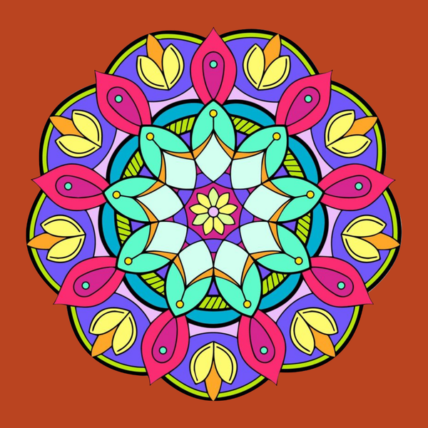 Color Petal Bloom Mandala Wall Decor