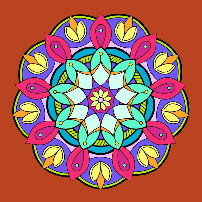 Color Petal Bloom Mandala Wall Decor