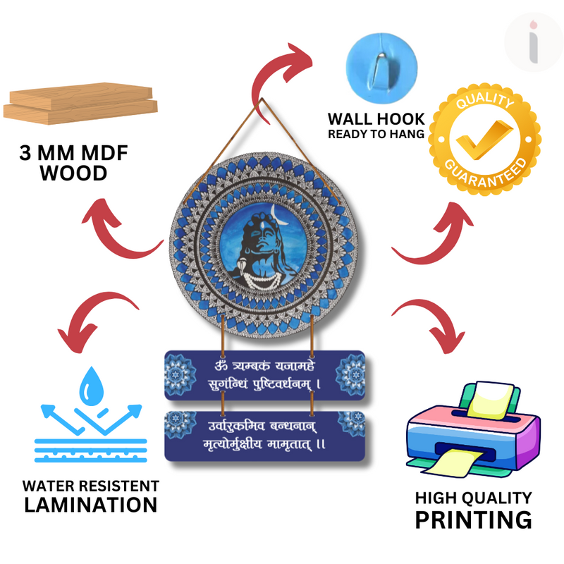 Maha Mrityunjaya Mantra Shiva Wall Hanging
