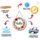 Hello wooden wall hanging