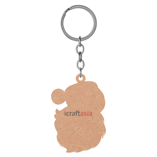 Santa Face MDF Keychain Cutout