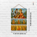 Shiv Parvati Family Wooden Wall Hanging