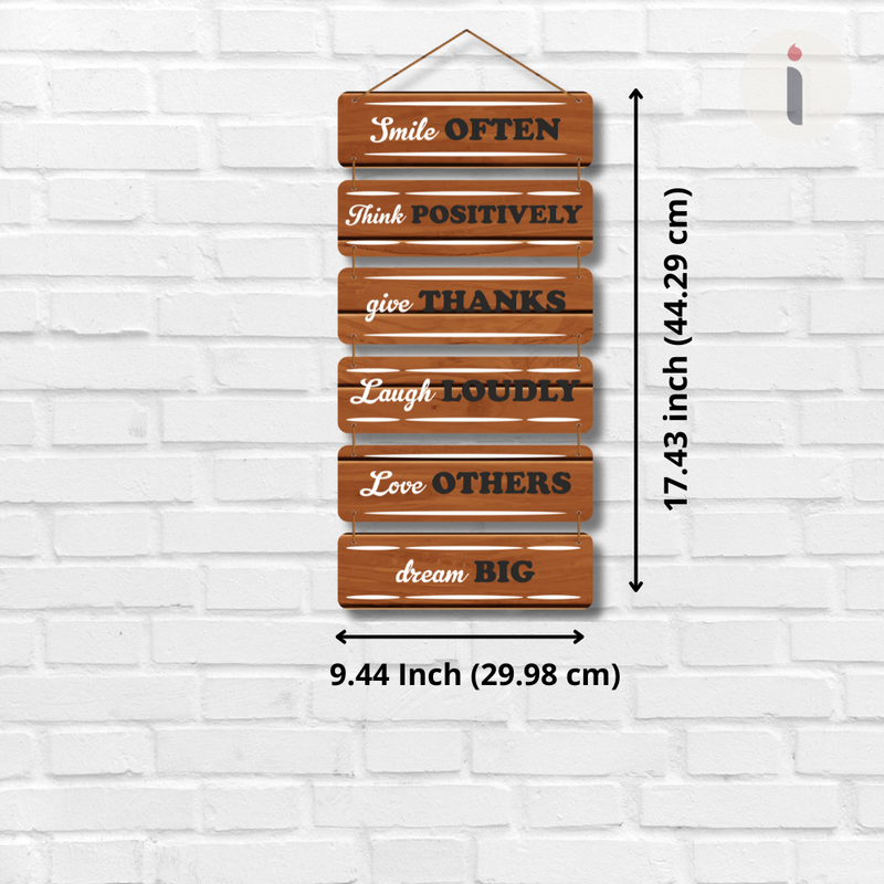 Positive Vibes Wooden Wall Hanging