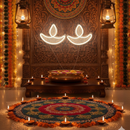 Divine Glow Diya Neon Light