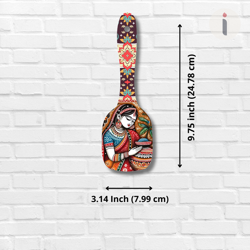 Madhubani Art Wooden Spoon Wall Hanging