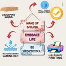 "Wake Up Smiling" wooden wall hanging - ICraft asia