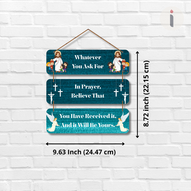 Faith and Prayer Inspirational Wall Hanging