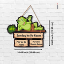 Sunday Ke Do Kaam Wooden Wall Hanging