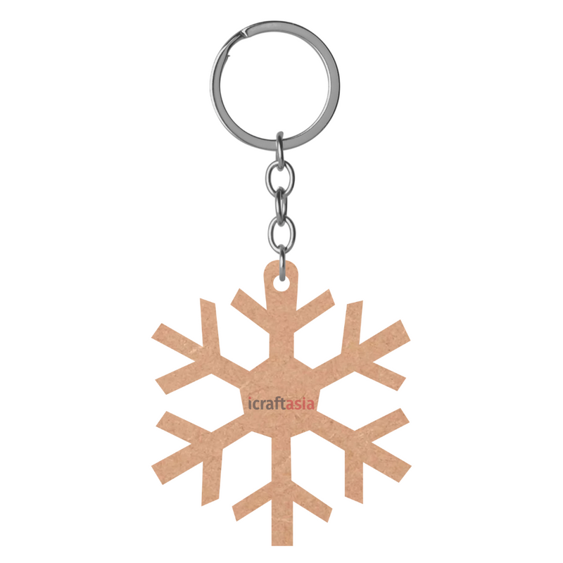 Snowflake Charm MDF Key Chain