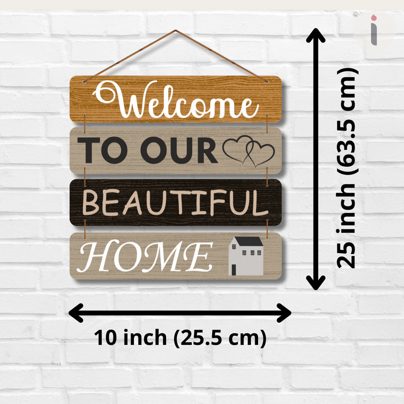 "Welcome to Our Beautiful Home" wall hanging