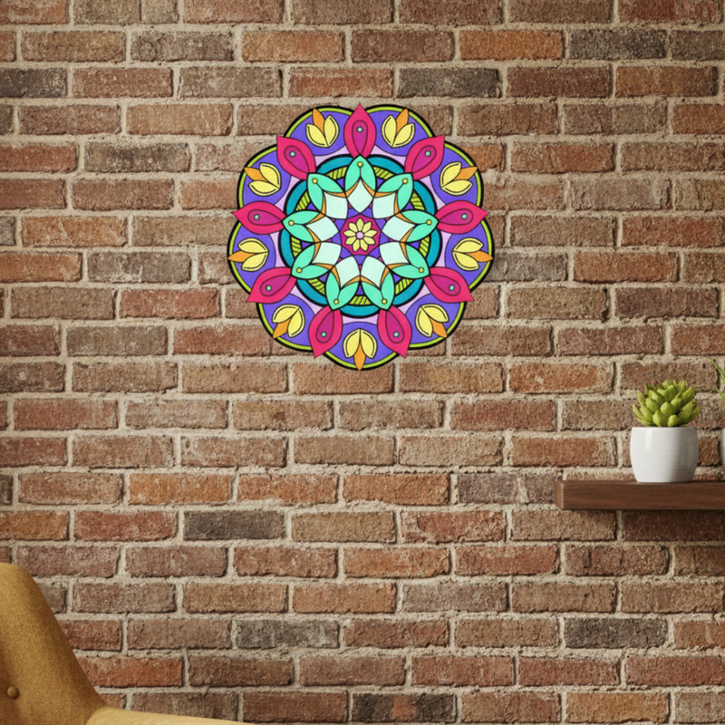 Color Petal Bloom Mandala Wall Decor