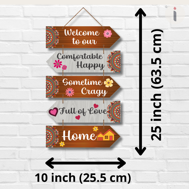 "Welcome to Our" wooden wall hanging