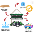 Keep Smiling Panda Wall Hanging