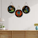 Madhubani Peacock Art Wooden Wall Hanging