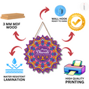 Happy Diwali Mandala Wooden Wall Hanging