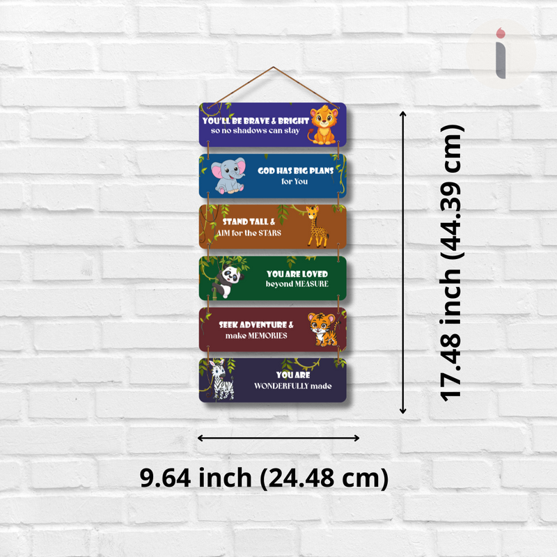 Jungle Wisdom – Kids’ Motivational Wall Hanging