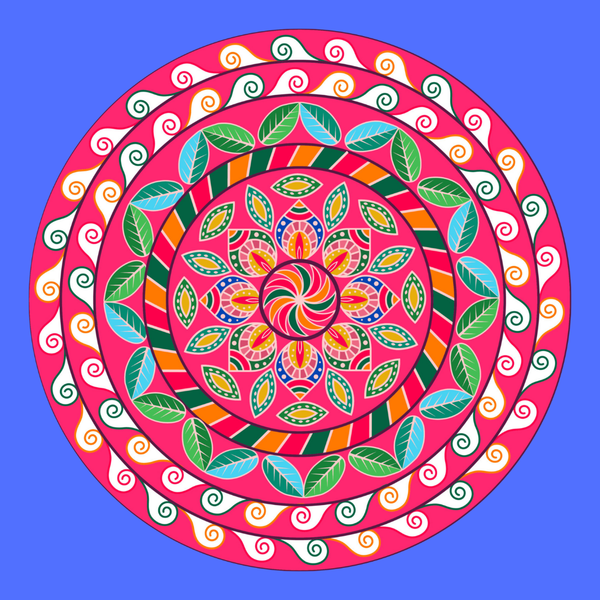 Leaf Swirl Harmony Mandala Wall Decor