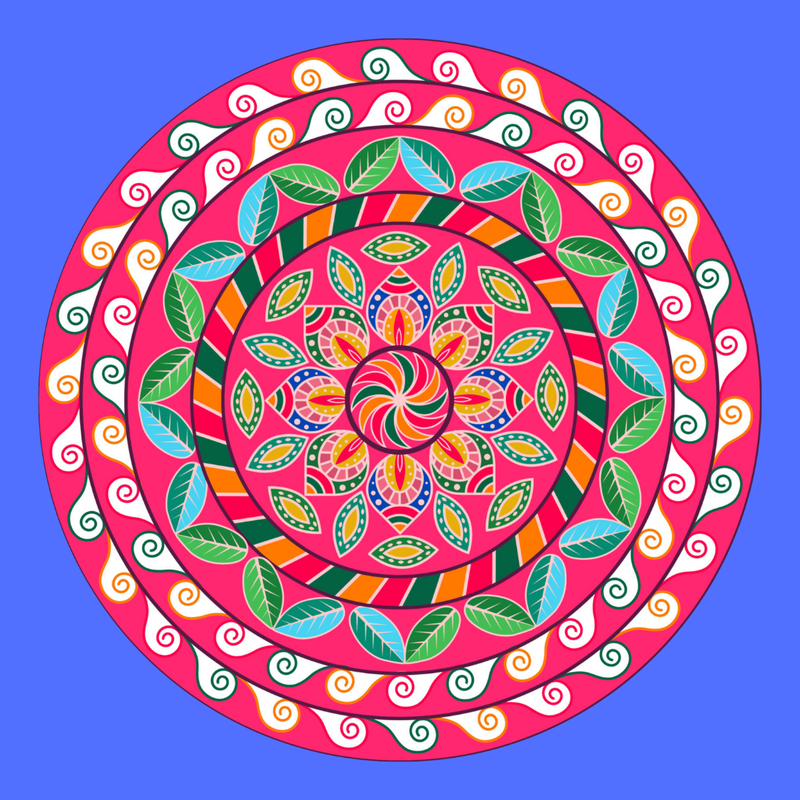 Leaf Swirl Harmony Mandala Wall Decor