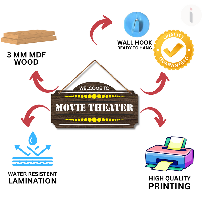 Welcome to Movie Theater Wall Hanging