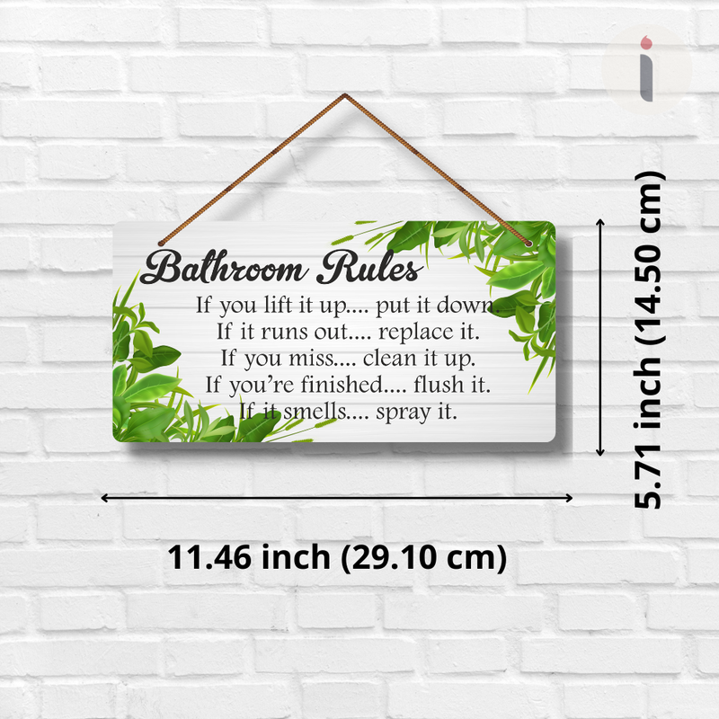 Bathroom Rules Wall Hanging