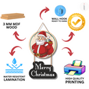 Merry Christmas Santa Wooden Wall Hanging