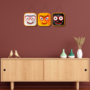 Jagannath, Balabhadra, Subhadra Face Wooden Wall Hanging