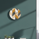 Nordic Chevron Birch Clock - Mustard & Grey