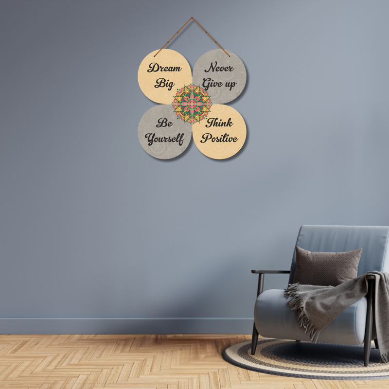 Floral Mandala Motivation Wall Hanging – Daily Inspiration for a Positive Mindset