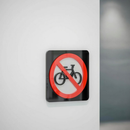 No Cycling Allowed - Layered 3D Prohibition Sign