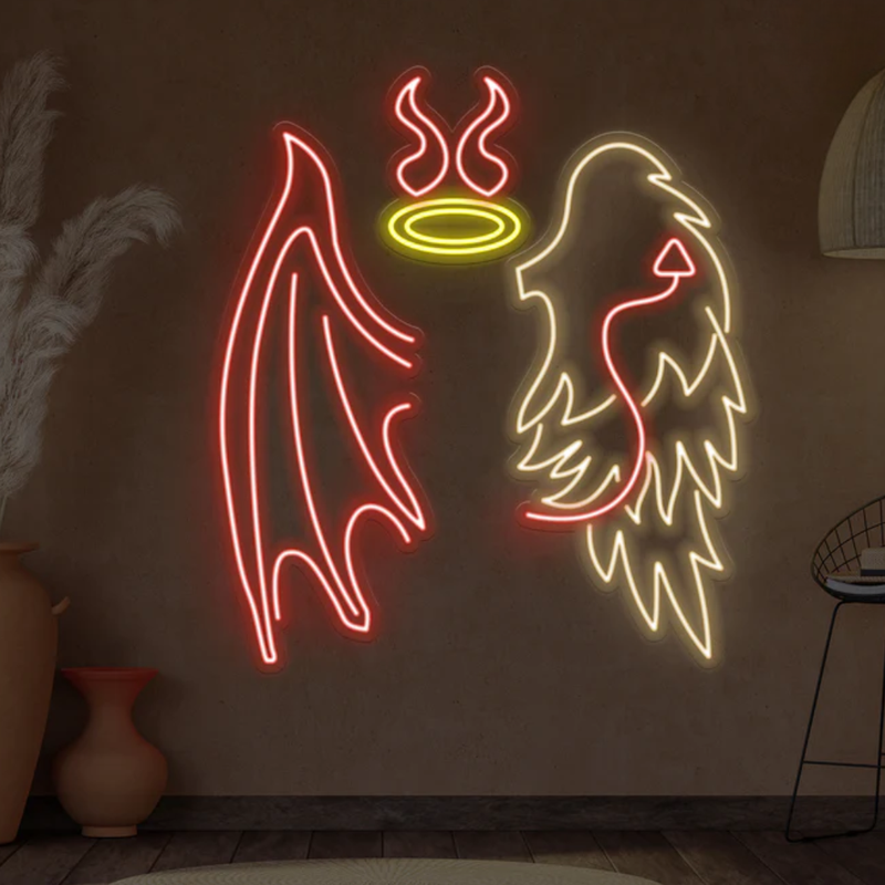 Angel & Devil Wings Neon Sign