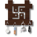 Wooden Om & Swastik Key Holder - ICraft asia
