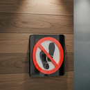 No Shoes Allowed - Layered 3D Prohibition Sign