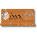 Wooden Ganesh & Om/Swastik Key Holder - ICraft asia